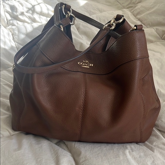 Coach Handbags - Coach Brown Hobo Shoulder Bag with Pebbled Leather